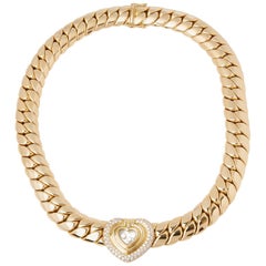 Chopard 18 Karat Gelbgold Happy Diamonds Große Statement-Halskette