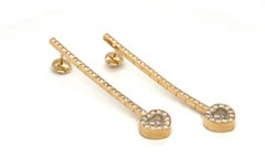 Chopard 18 Karat Yellow Gold Happy Diamonds Long Drop Earrings