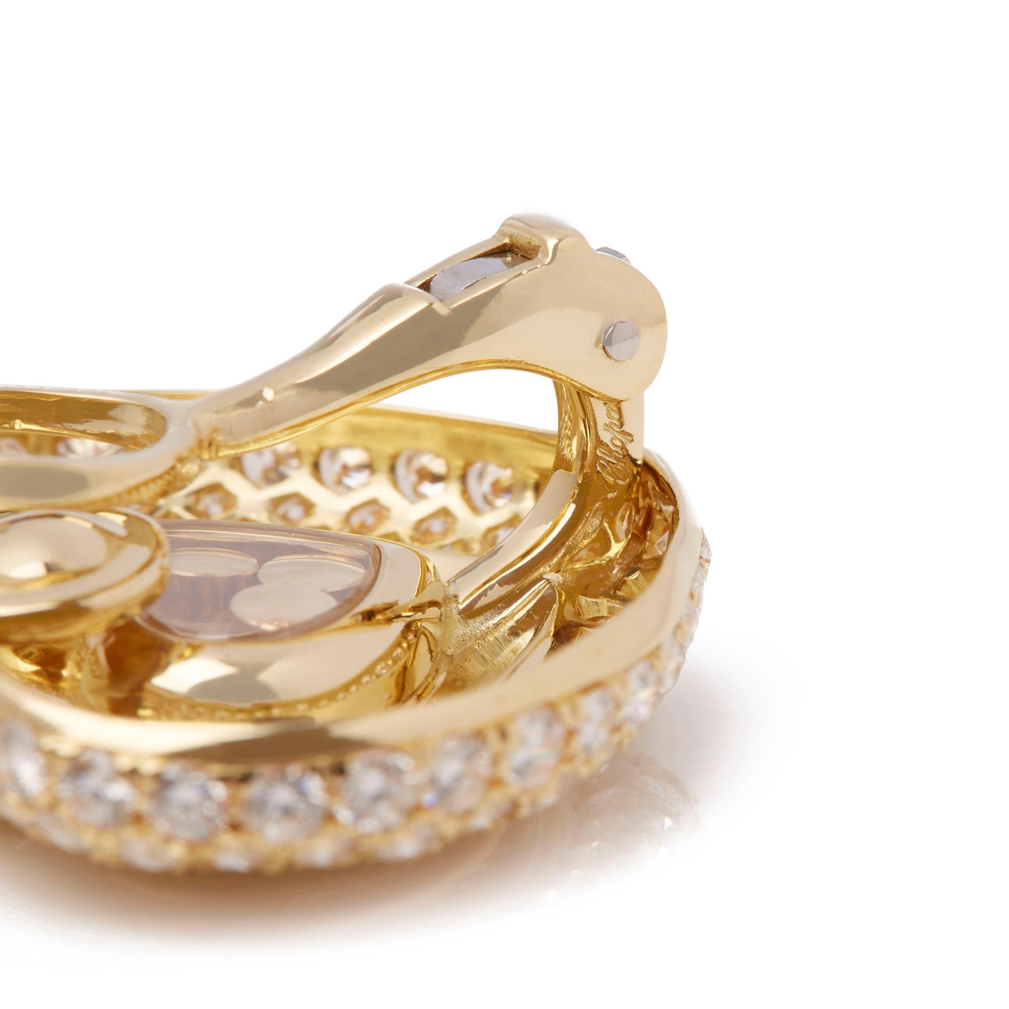 Chopard 18 Karat Yellow Gold Large Happy Diamonds Earrings 2