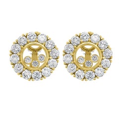 Chopard 18 Karat Yellow Gold Large Happy Diamonds Round Earring Floating Diamond