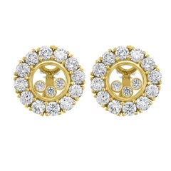 Chopard 18 Karat Yellow Gold Large Happy Diamonds Round Earring Floating Diamond