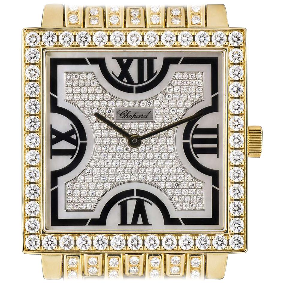 Chopard 18 Karat Yellow Gold Mother-of-Pearl Dial Diamond Set 17/3531/8