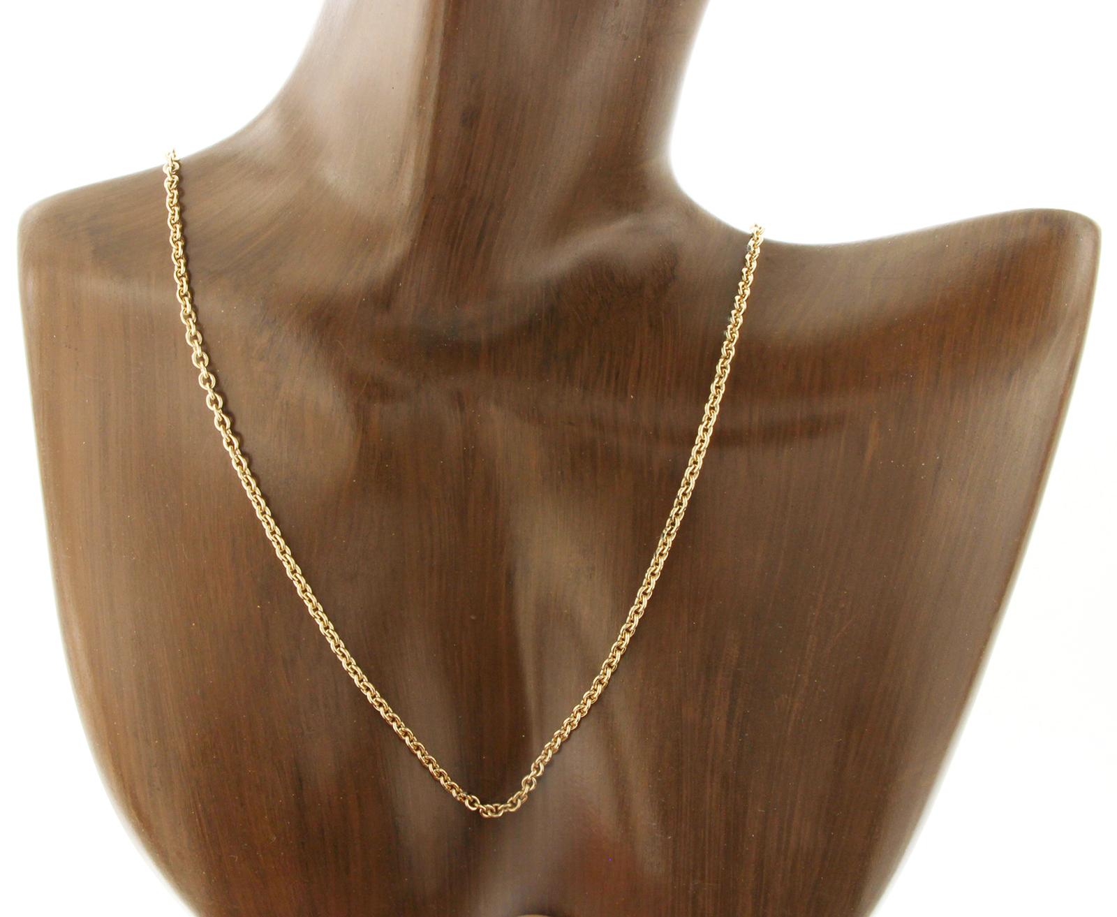 Chopard 18 Karat Yellow Gold Rolo Chain Necklace In Good Condition In Los Angeles, CA