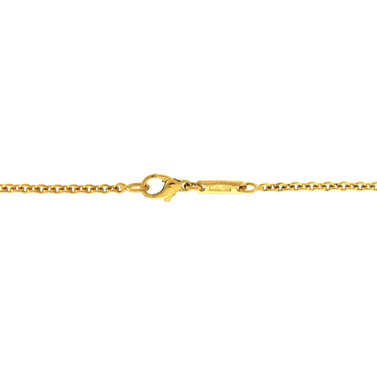 Women's or Men's Chopard 18 Karat Yellow Gold Rolo Chain Necklace
