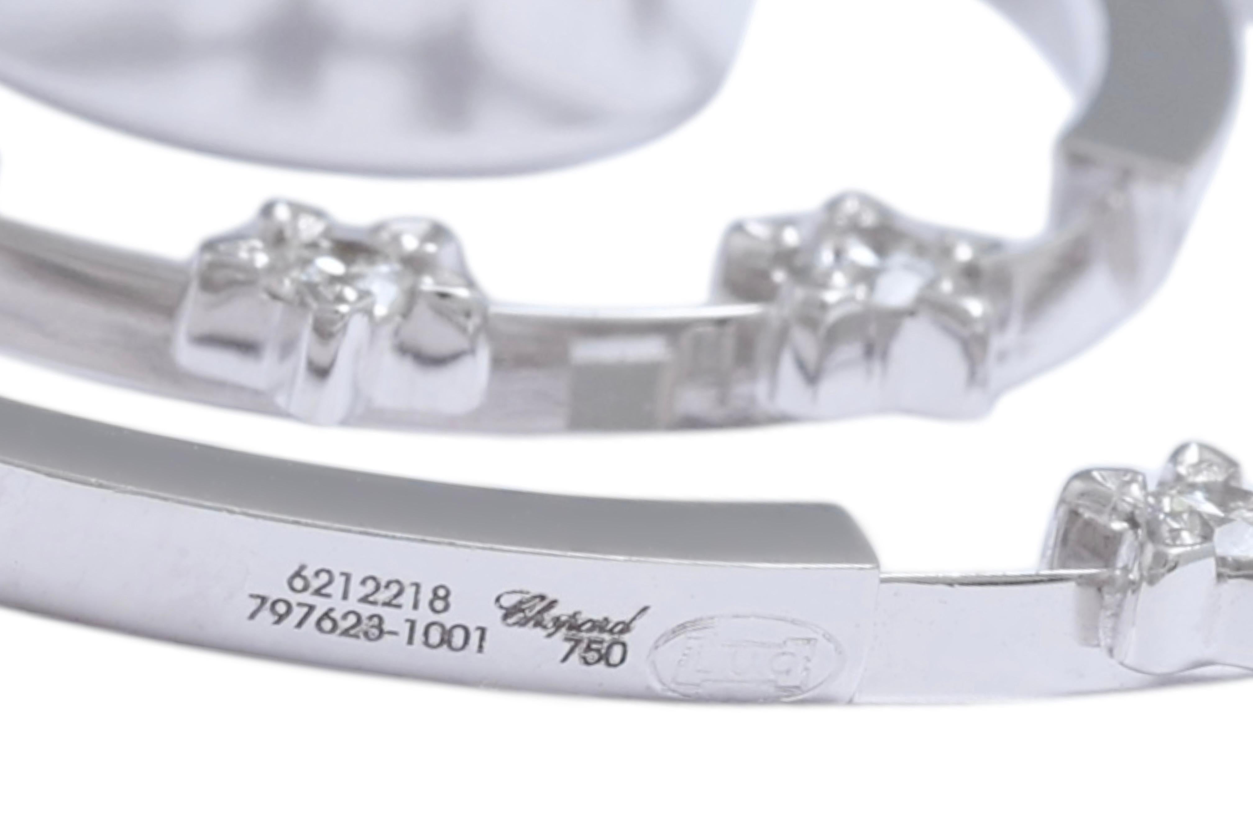 Chopard Collier / pendentif Happy Diamonds en or blanc 18 ct et diamants en vente 7