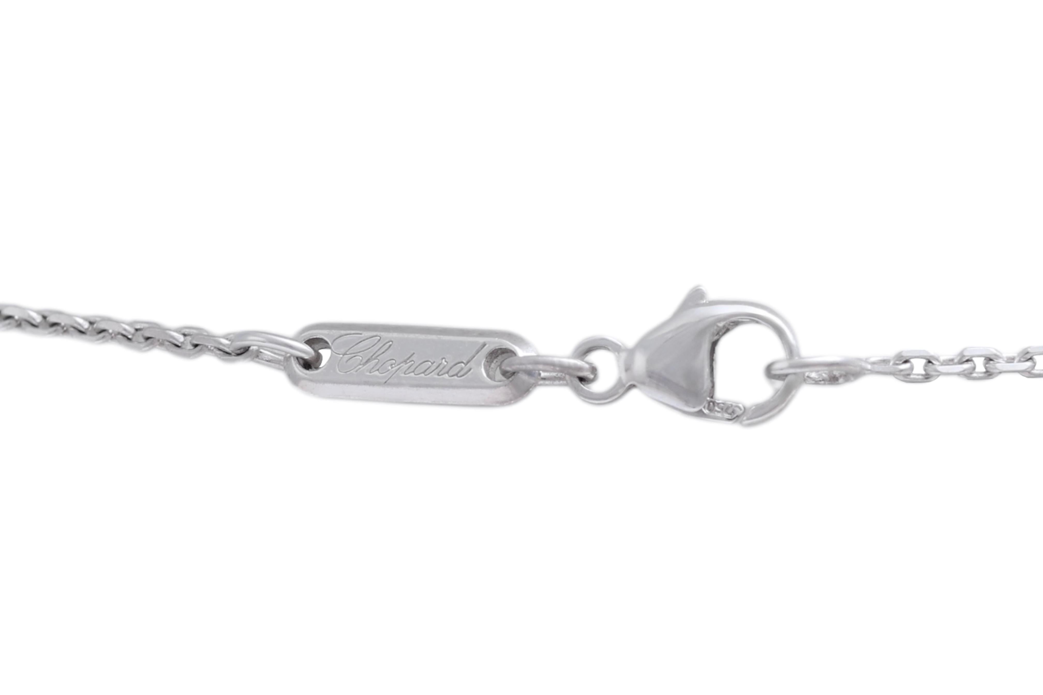 Chopard Collier / pendentif Happy Diamonds en or blanc 18 ct et diamants en vente 8