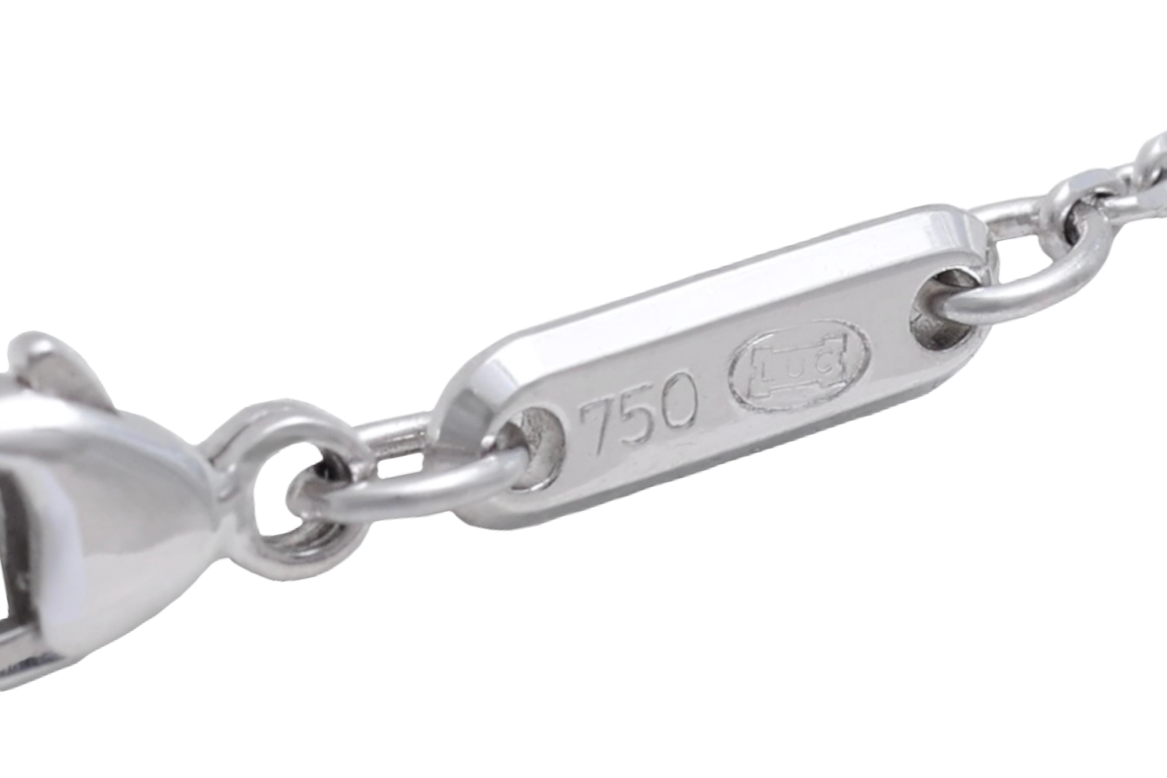Chopard Collier / pendentif Happy Diamonds en or blanc 18 ct et diamants en vente 9