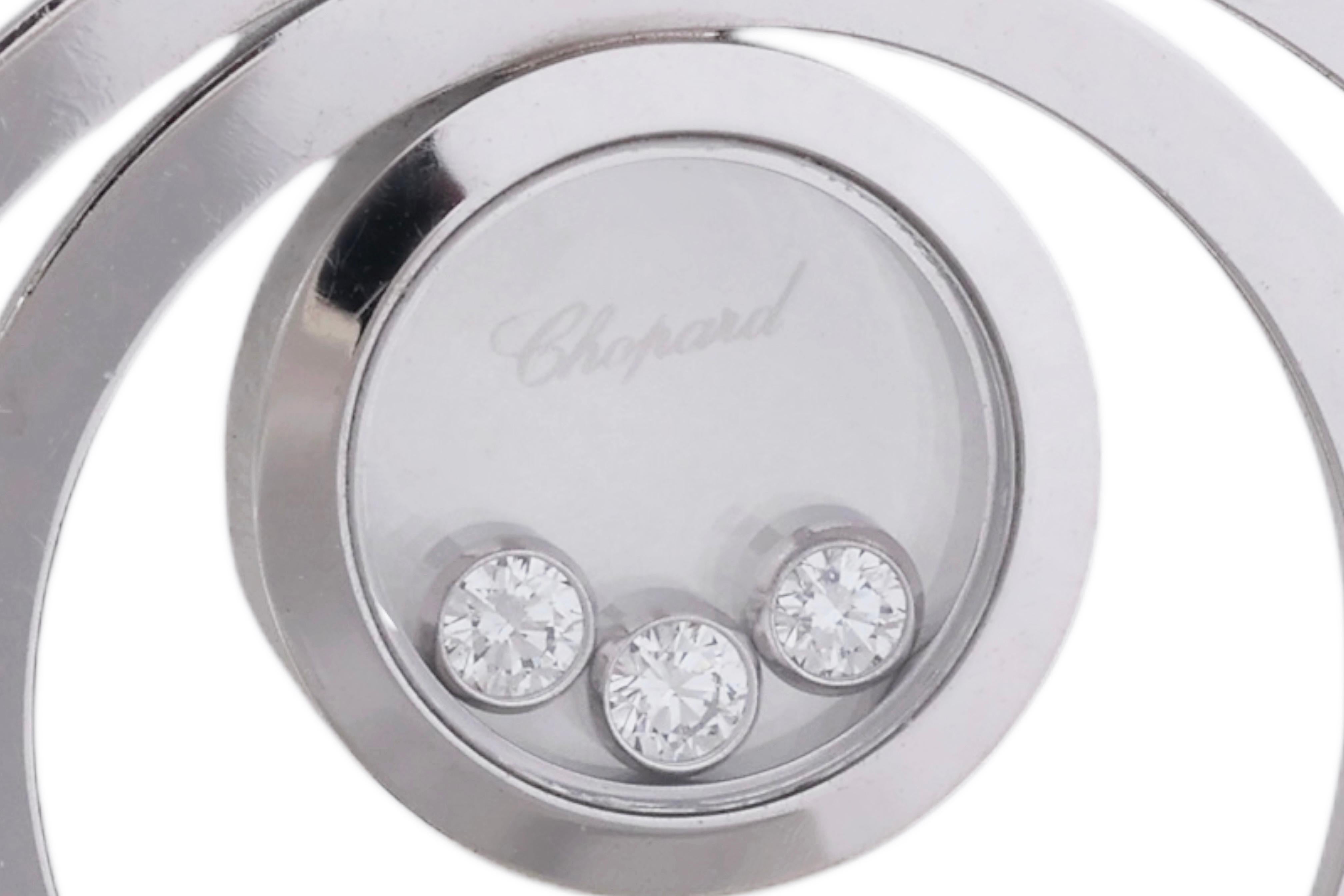 Chopard Collier / pendentif Happy Diamonds en or blanc 18 ct et diamants en vente 1