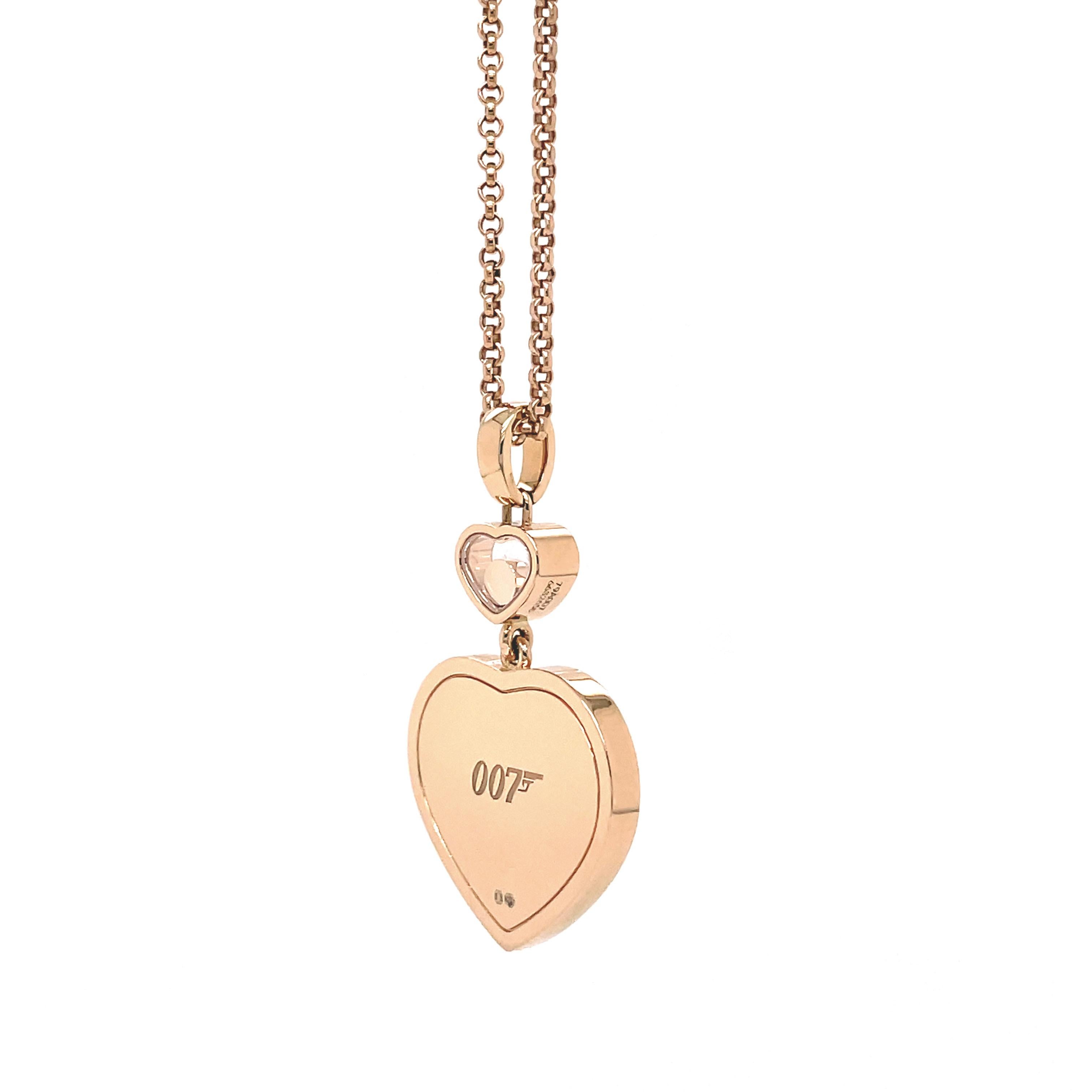 This gorgeous necklace is from Chopard's 'Happy Hearts Golden Hearts' capsule collection inspired by the strength of character and courage of the 007 woman. The limited-edition necklace is handmade from the house's responsibly sourced, ethical 18