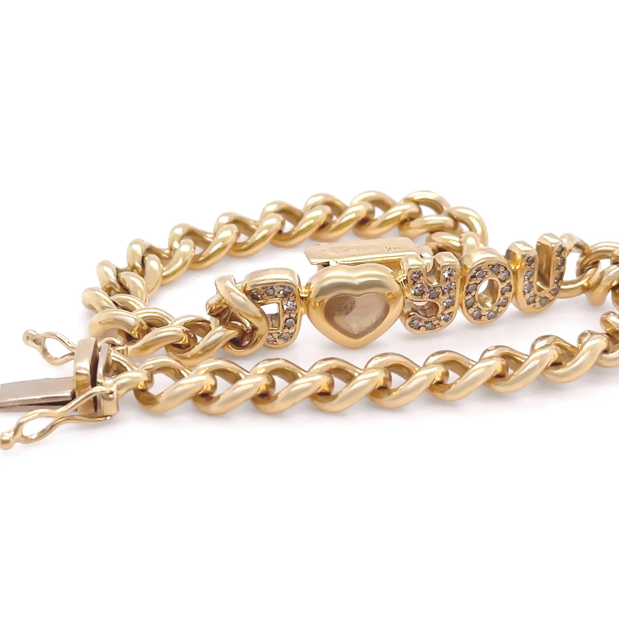 Chopard Bracelet en or jaune 18ct avec diamants - 26.74g Pour femmes en vente