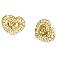 Chopard Pendientes Corazón "Diamante Feliz" Oro 18k con Diamantes Flotantes de 2,45 Quilates