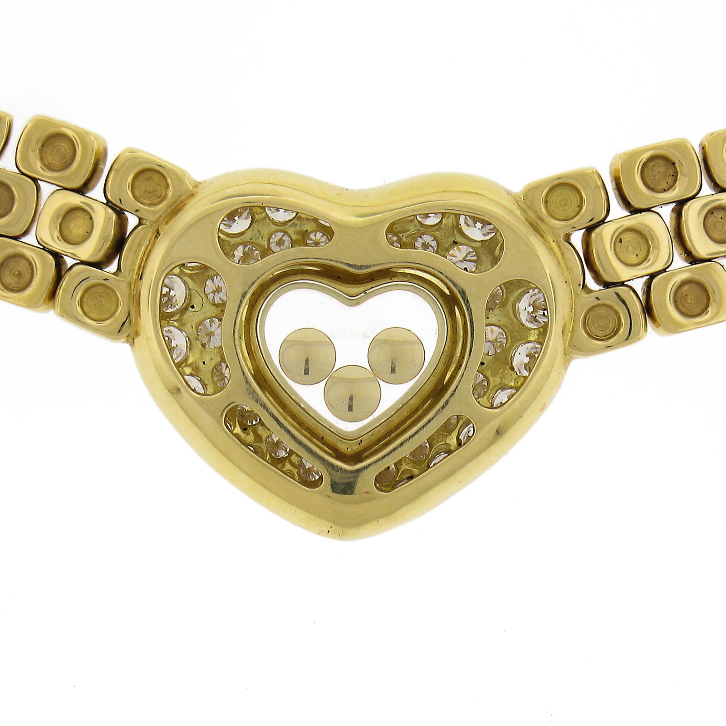 Chopard 18K Gold Happy Diamond Heart Necklace 16.2