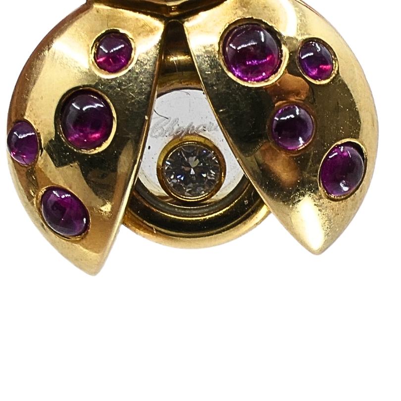 Chopard 18k Gold Happy Diamond Ruby Ladybird Pendant 5