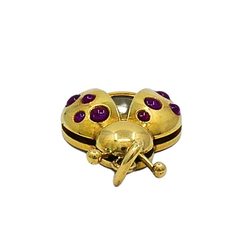 Chopard 18k Gold Happy Diamond Ruby Ladybird Pendant 1