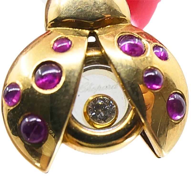 Chopard 18k Gold Happy Diamond Ruby Ladybird Pendant 4