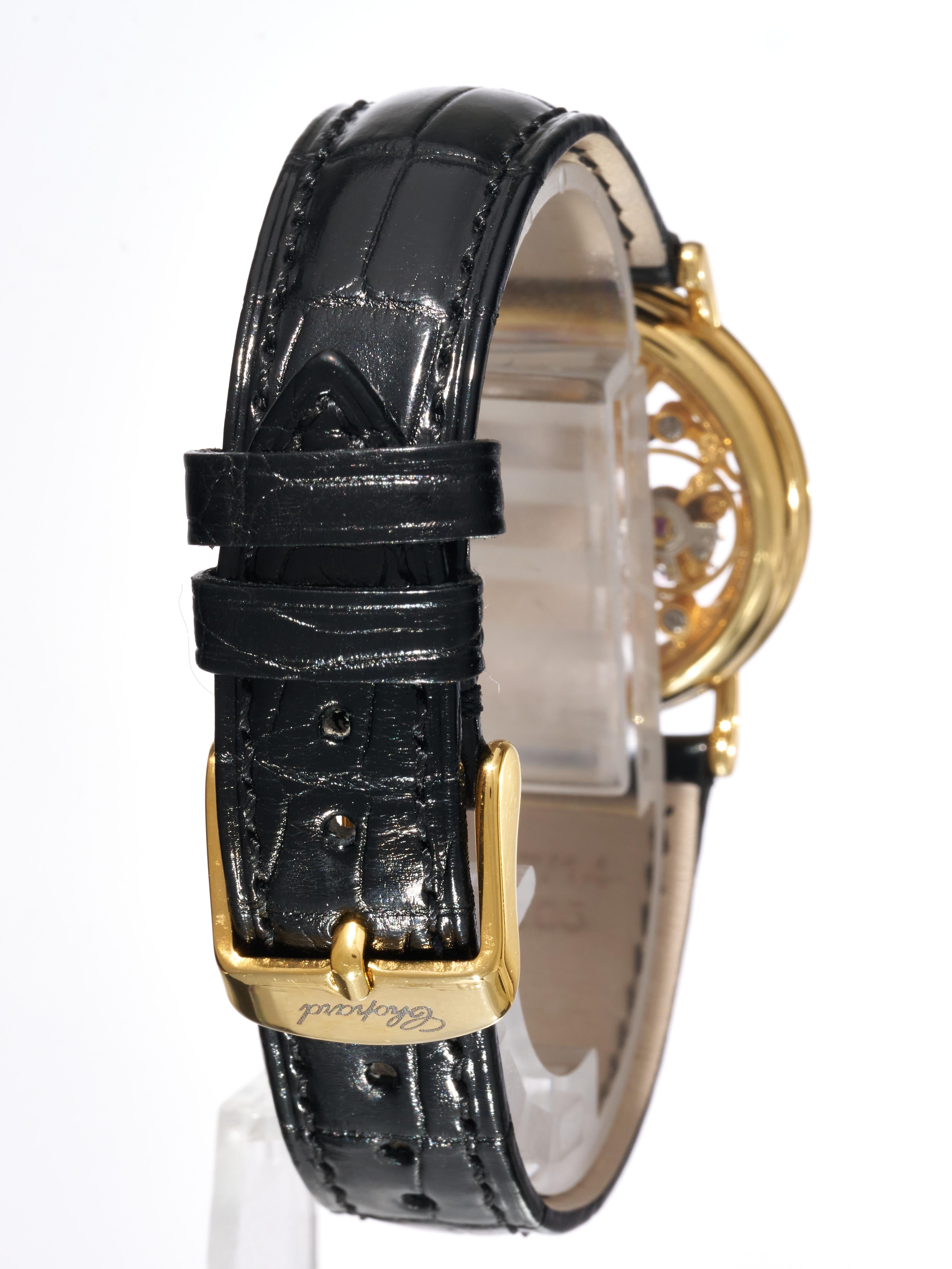 da uomo o donna Chopard 18K Gold Skeleton Dress Watch Vento manuale 30mm Serviced 2025 1980s in vendita