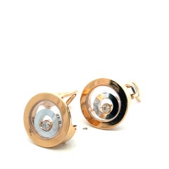 Chopard 18K Rose Gold Clip On Earrings with 0.14 Carat Round F VS Diamonds