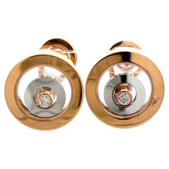 Chopard 18K Rose Gold Clip On Earrings with 0.14 Carat Round F VS Diamonds
