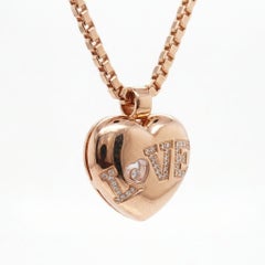 Chopard 18K Rose Gold Diamond LOVE Heart Necklace