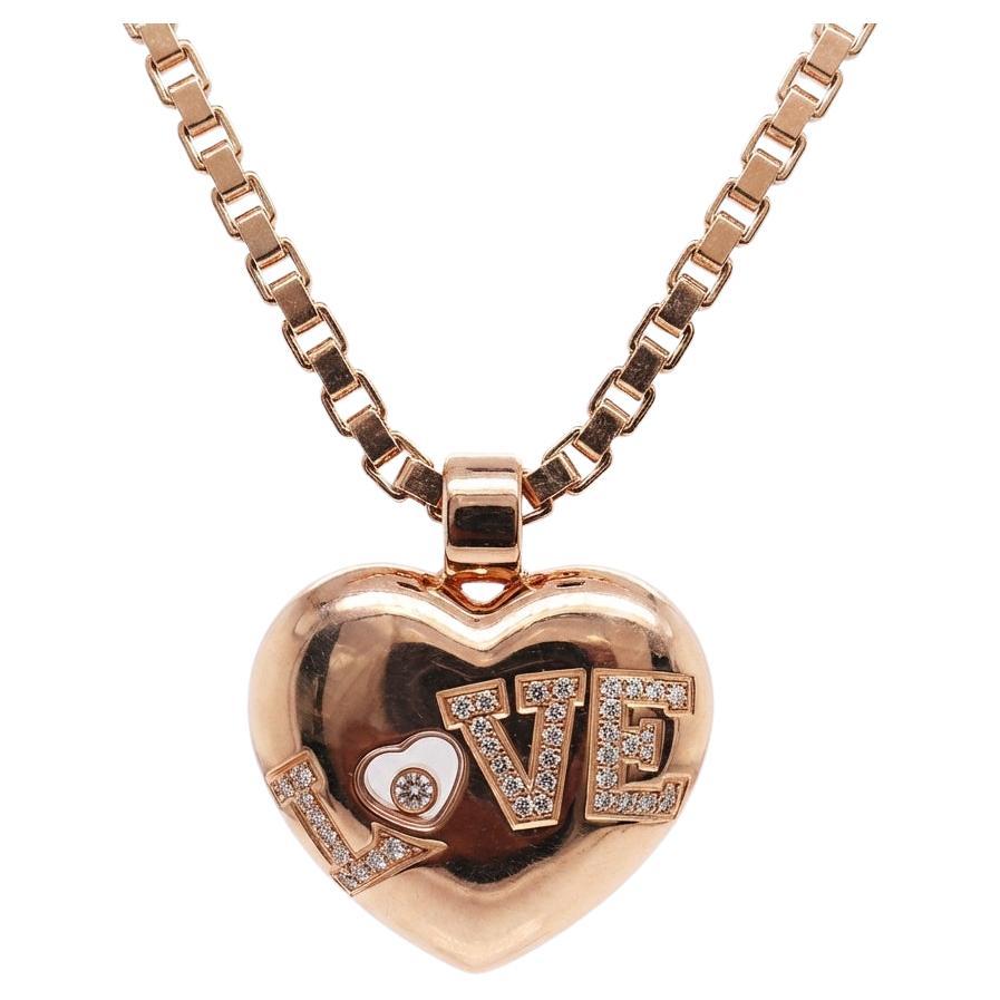 Chopard 18K Rose Gold Diamant LOVE Herz Halskette