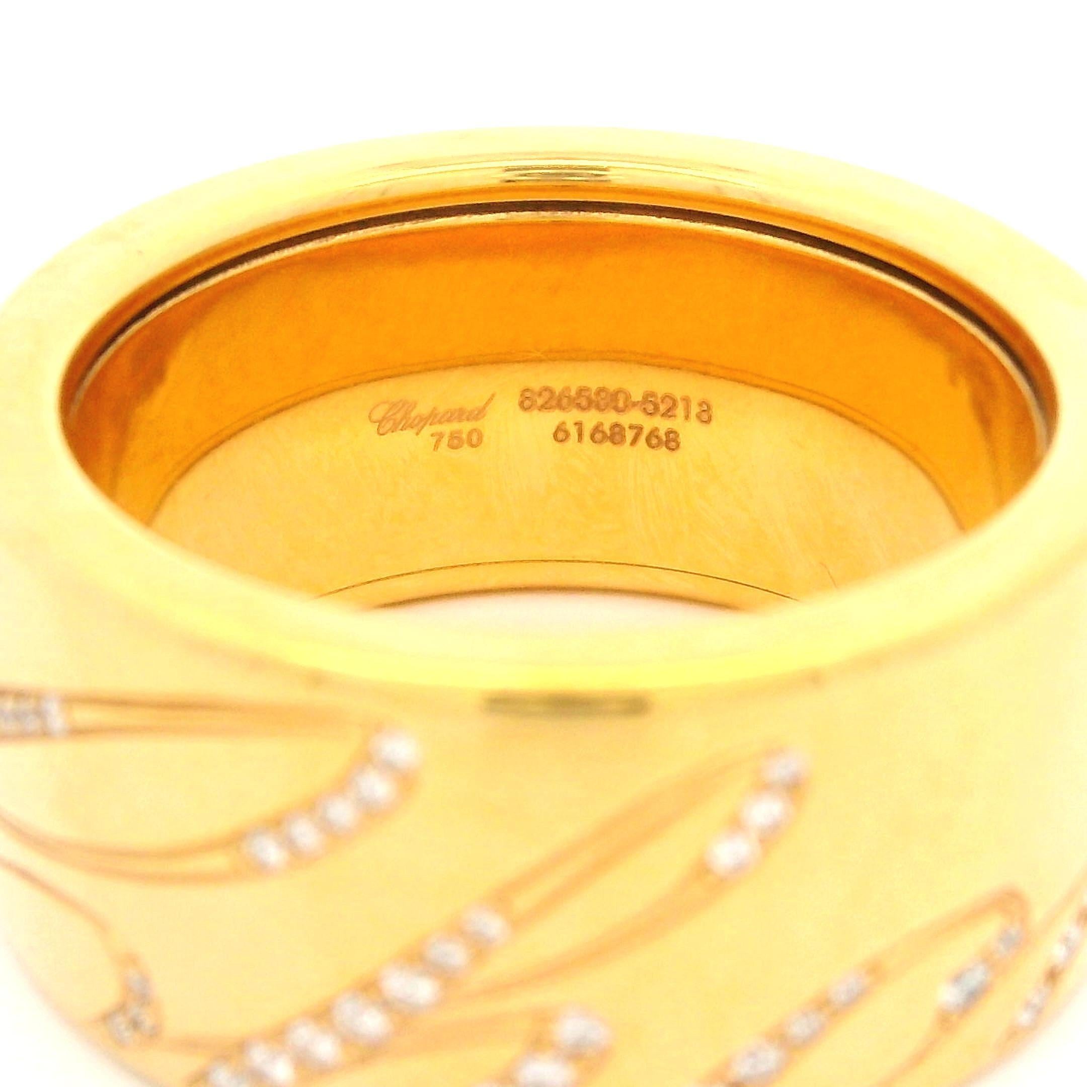 Chopard 18k Rose Gold Diamond Revolving Chopardissimo Signature Band Ring Sz 56 1