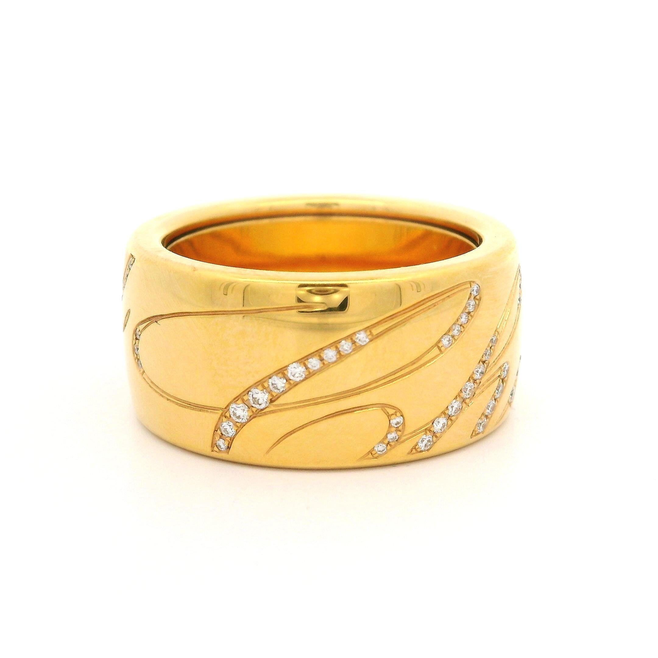 Chopard 18k Rose Gold Diamond Revolving Chopardissimo Signature Band Ring Sz 56 4