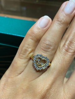 Chopard 18k Rose Gold Happy Diamond Heart Ring