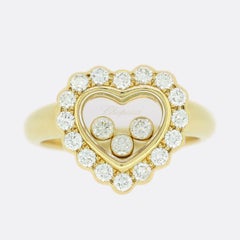 Chopard 18k Rose Gold Happy Diamond Heart Ring