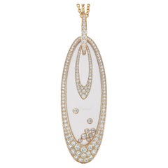 Collana con ciondolo ovale fluttuante Happy Diamonds di Chopard in oro rosa 18 carati