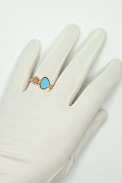 Chopard Bague Happy Hearts en or rose 18K avec diamant et turquoise