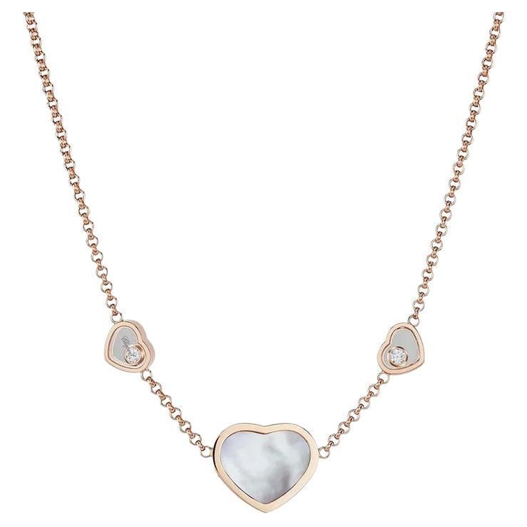 Chopard 18k Rose Gold Happy Hearts Necklace