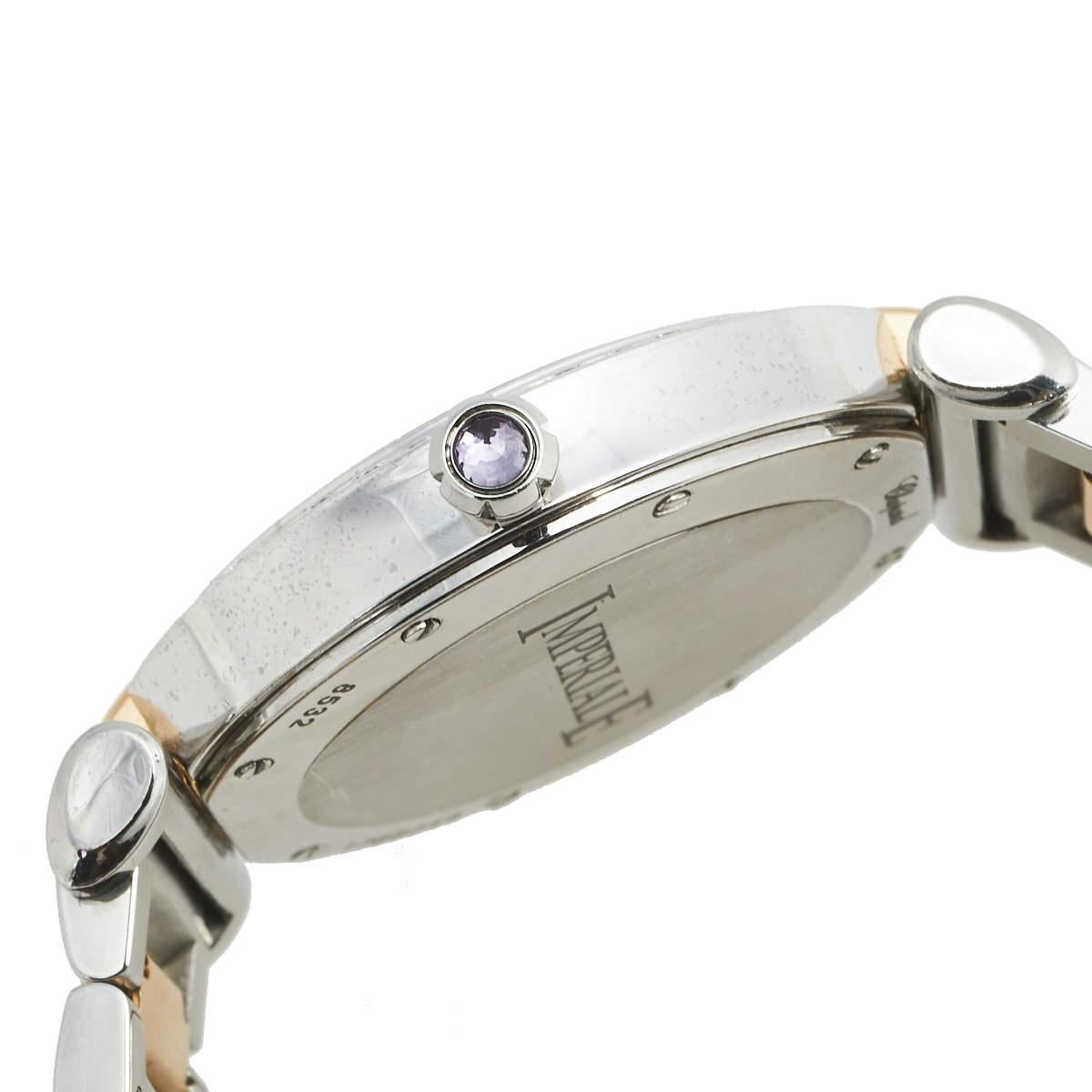 Chopard 18k Rose Gold Stainless Diamond Imperiale Women's Wristwatch 36 mm In Fair Condition In Dubai, Al Qouz 2