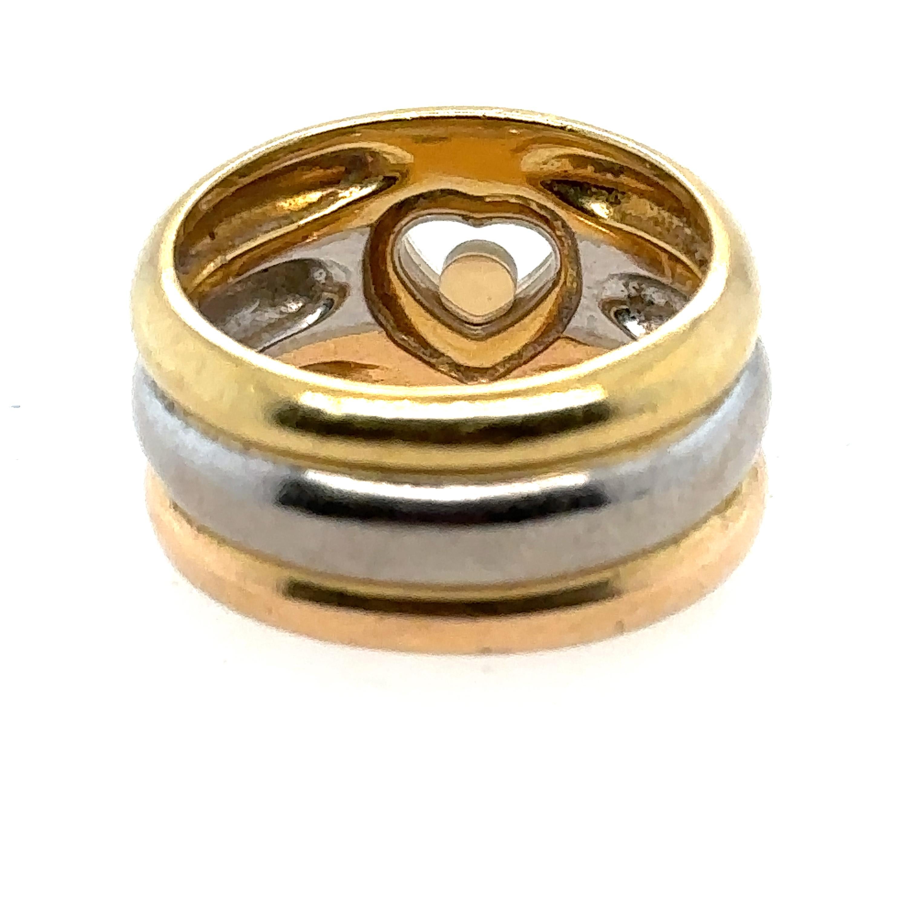 Chopard 18K Tri Gold Happy Hearts Ring  1