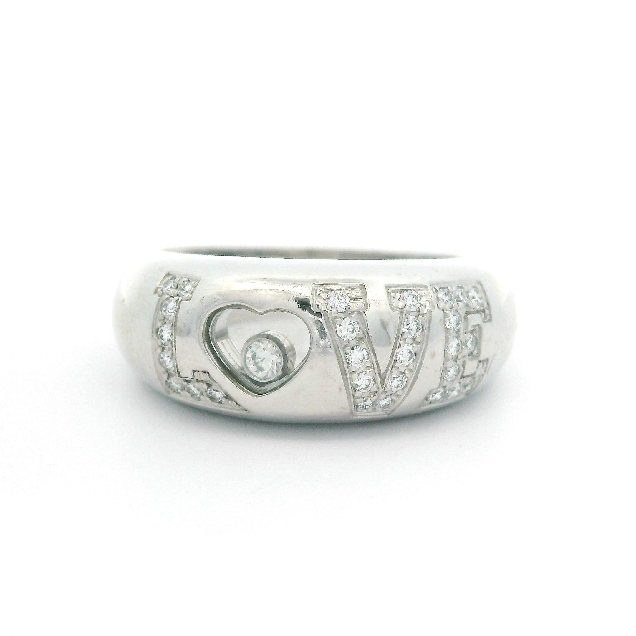 Chopard 18k Weißgold 0,29 Karat Diamant Love Happy Ring mit Box und Papieren 6