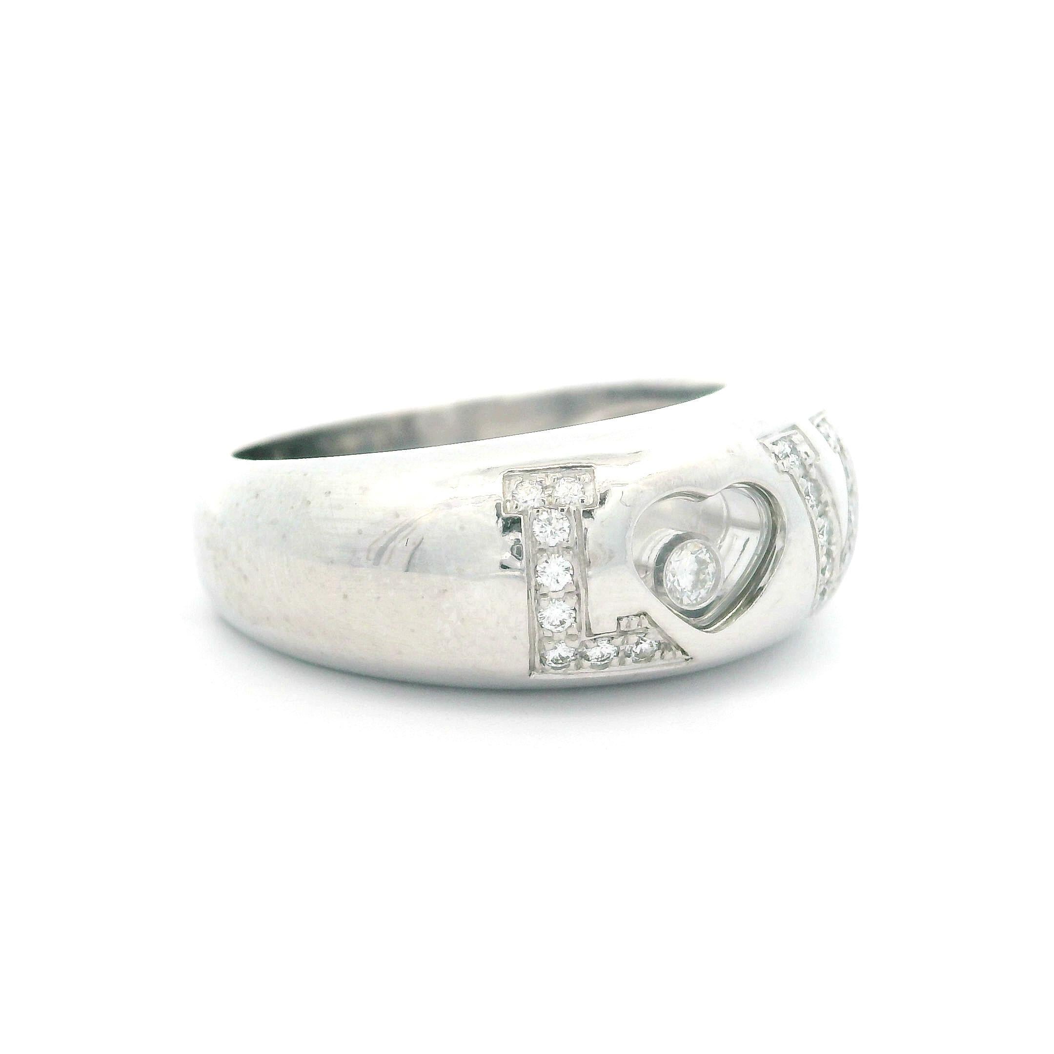 Chopard 18k Weißgold 0,29 Karat Diamant Love Happy Ring mit Box und Papieren 7