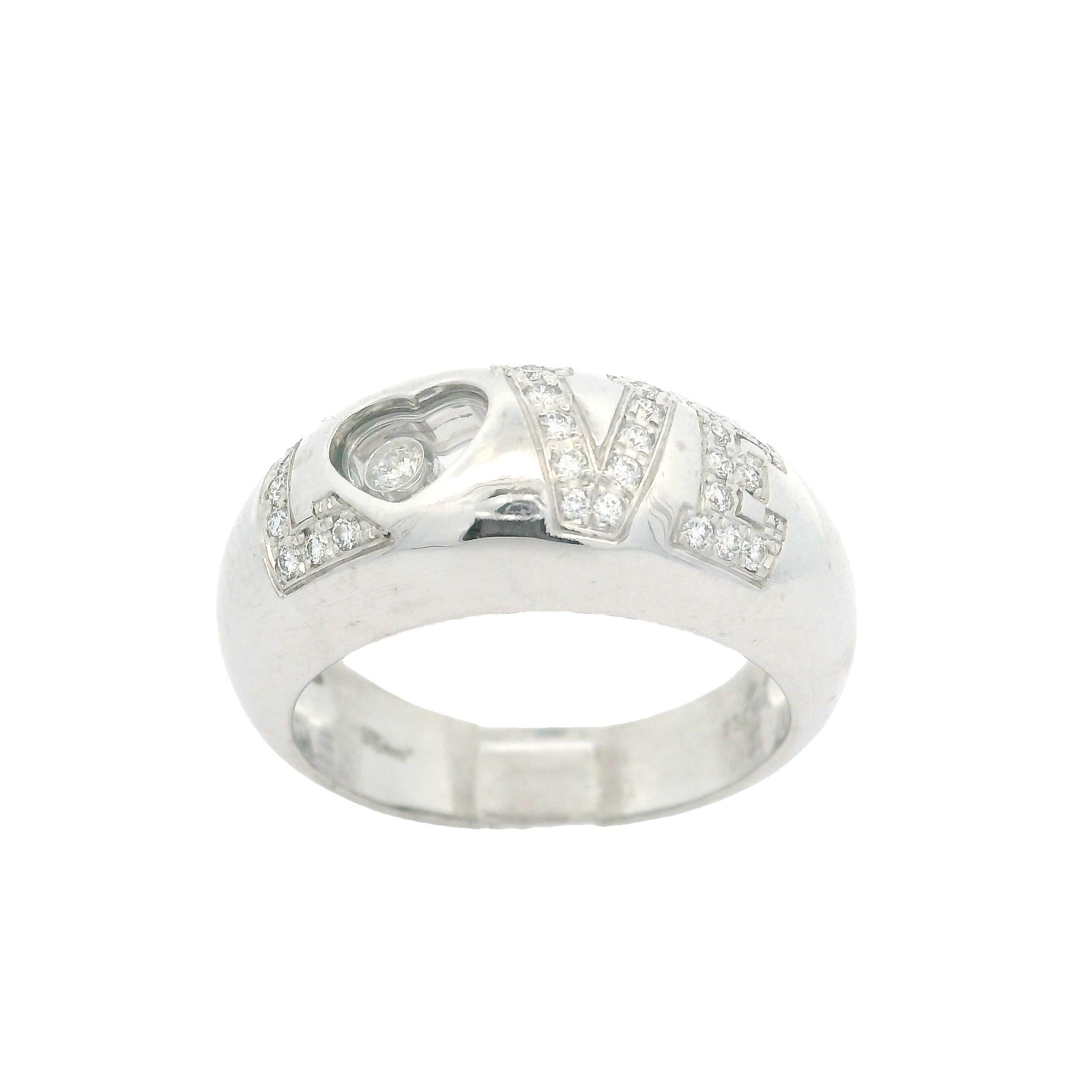 Chopard 18k Weißgold 0,29 Karat Diamant Love Happy Ring mit Box und Papieren 1