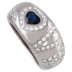 Anello d'amore Chopard in oro bianco 18 carati con diamante e zaffiro da 0,50 carati