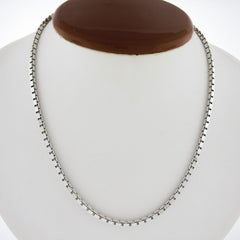 Chopard 18K White Gold 16" 3mm Polished Box Link Chain Necklace w/ Lobster Claw