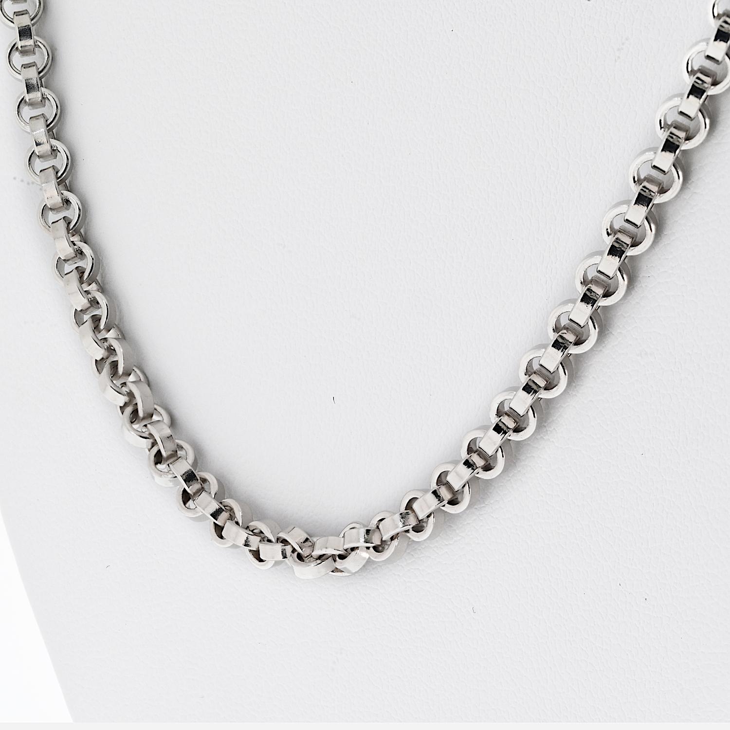 Femenino o masculino Cadena Chopard de oro blanco de 18 quilates de 23 pulgadas en venta