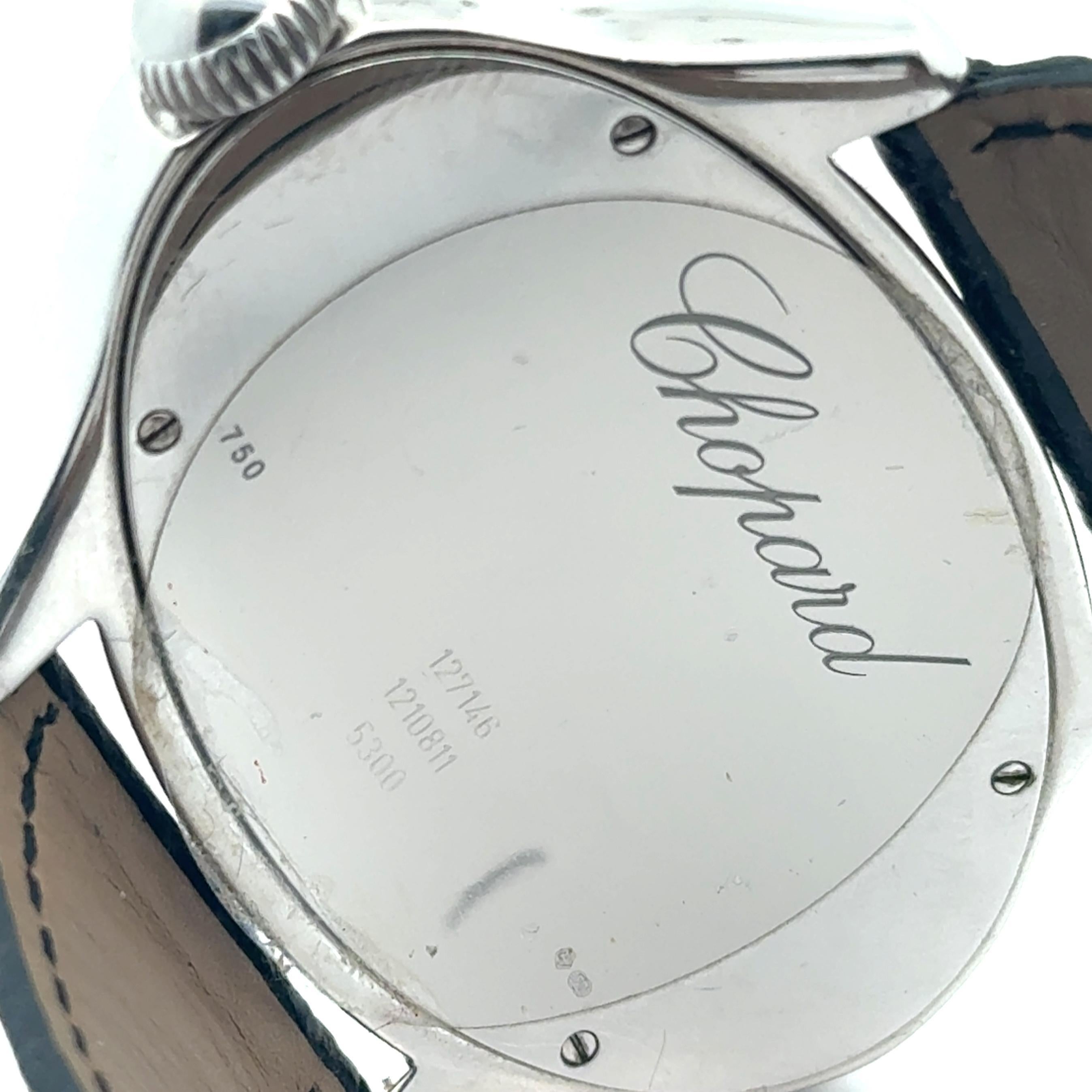 Chopard Montre-bracelet pour dames Montres Dame Cat Eye en or blanc 18 carats et diamants en vente 1