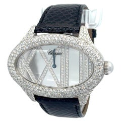 Chopard Montre-bracelet pour dames Montres Dame Cat Eye en or blanc 18 carats et diamants