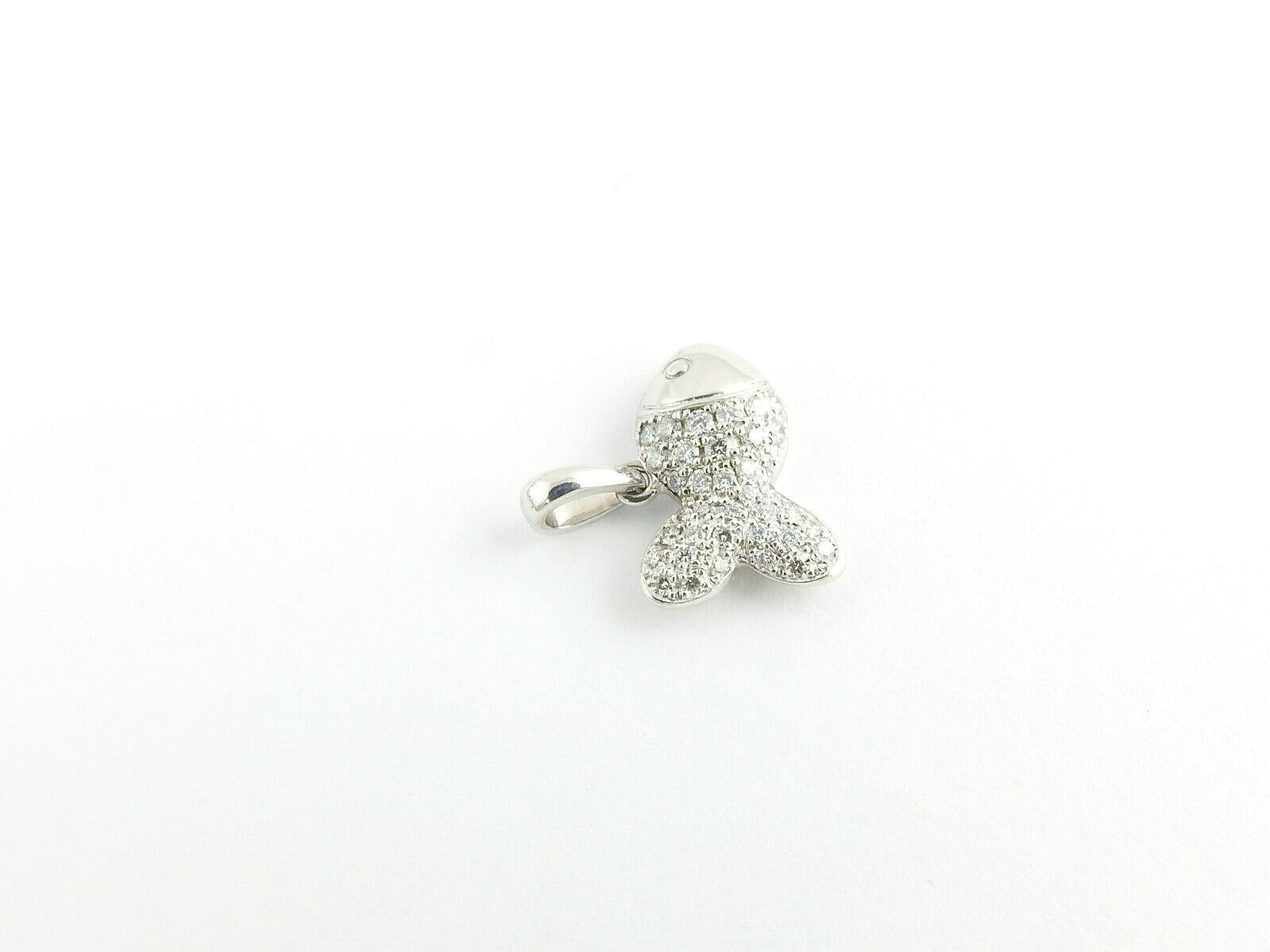 Chopard 18 Karat White Gold and Pave Diamond Happy Fish Pendant .45 Carat 1