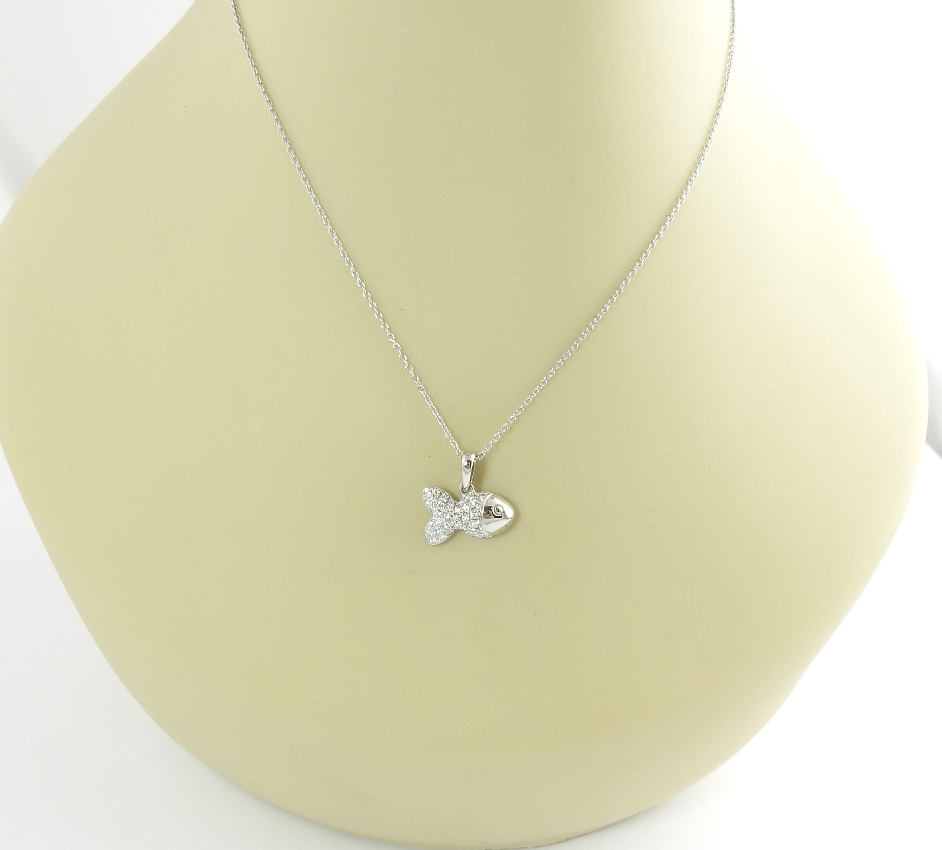 Chopard 18 Karat White Gold and Pave Diamond Happy Fish Pendant .45 Carat 3