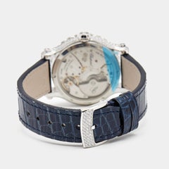 Chopard 18K White Gold Diamond Alligator Leather Women's Wristwatch 36 mm