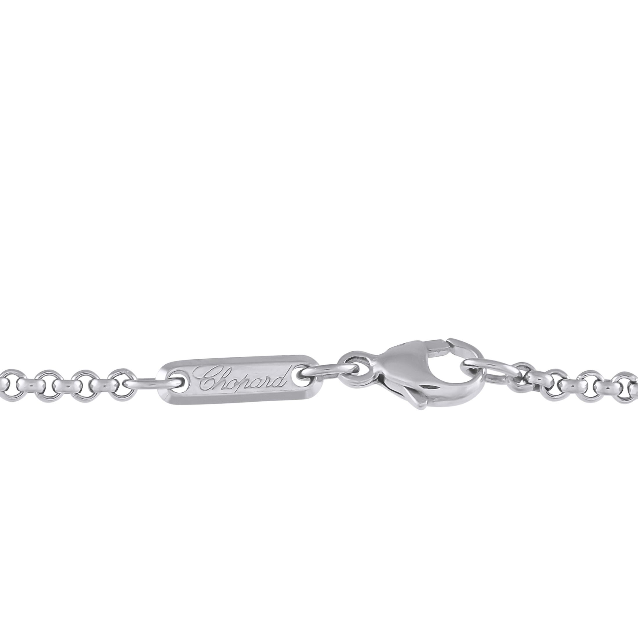 Taglio rotondo Collana Chopard in oro bianco 18 carati con diamanti ed ematite in vendita
