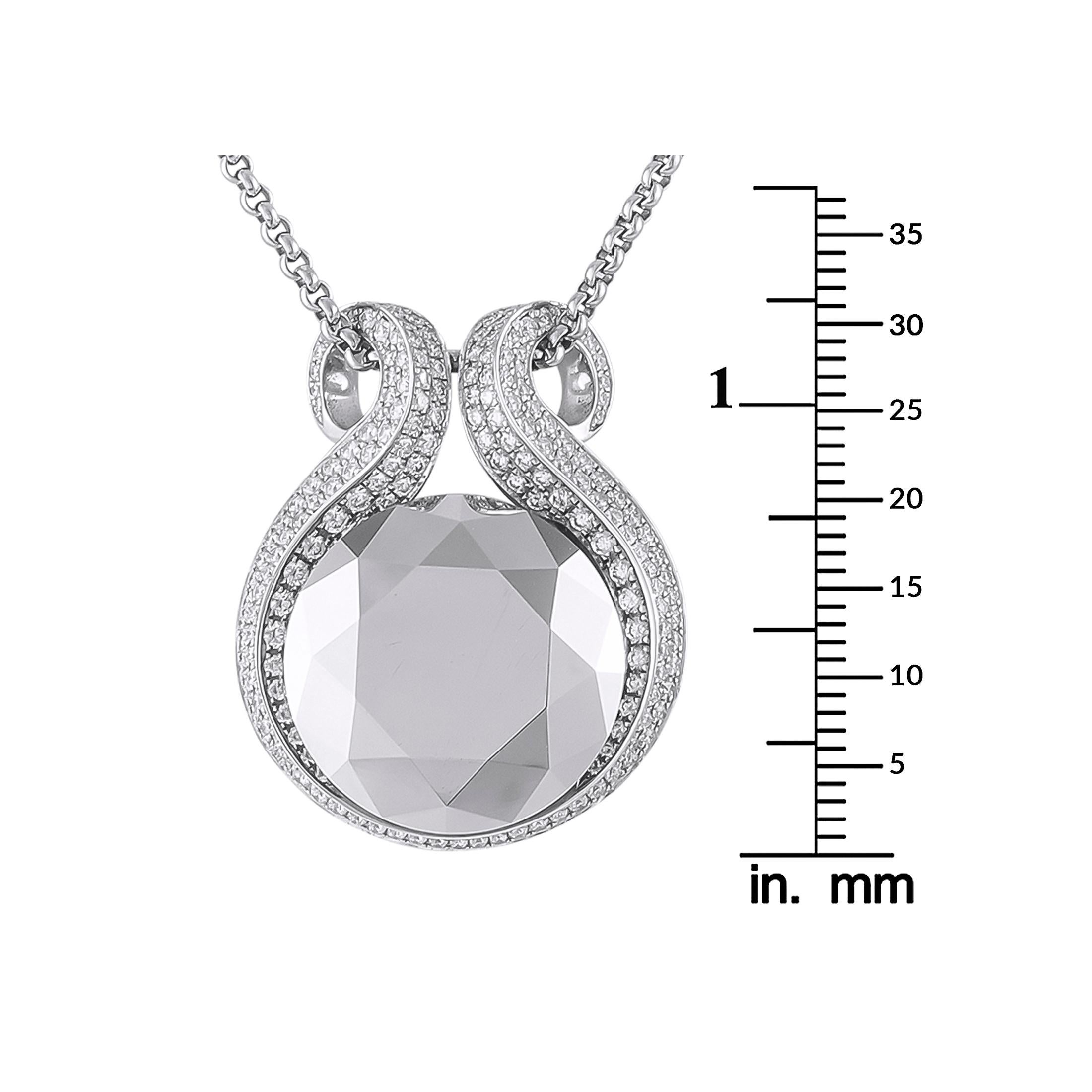 Donna Collana Chopard in oro bianco 18 carati con diamanti ed ematite in vendita