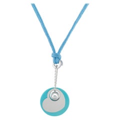 Chopard 18K White Gold Diamond and Turquoise Necklace CH36-122225