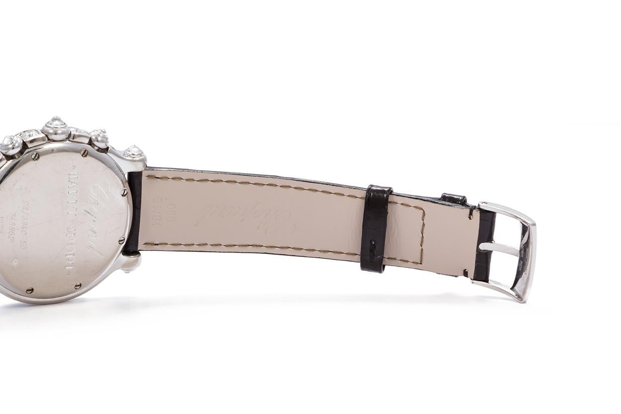 Women's Chopard 18 Karat White Gold and Diamond Happy Sport 28/3340-50