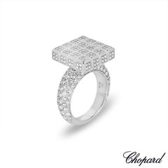 18k Weißgold Diamantbesetzter Eiswürfel-Ring von Chopard B&P 825442-1109