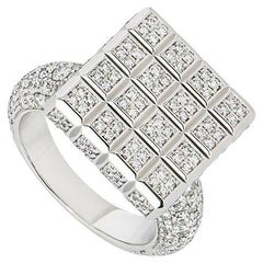Chopard 18k White Gold Diamond Set Ice Cube Ring B&P 825442-1109